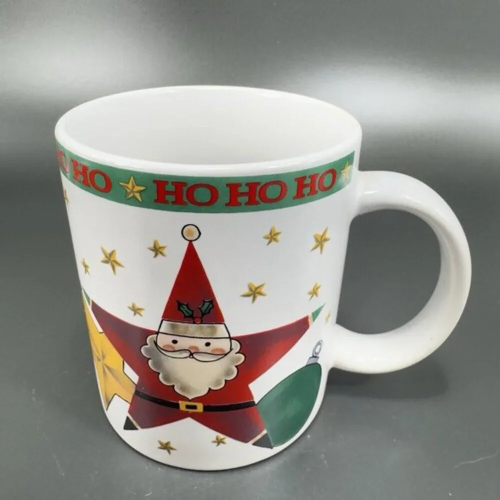 1994 Signature Housewares Santa Coffee Mug Cup Set 4 All Different Mugs Cups VTG